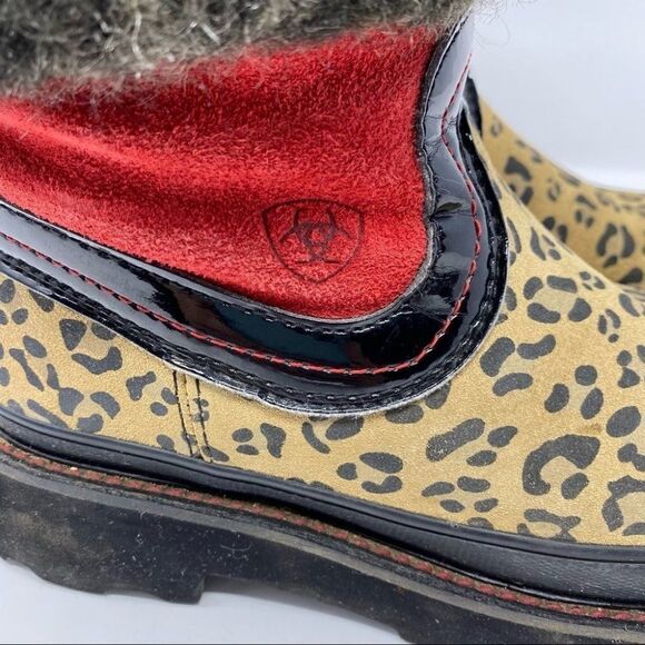 Ariat FatBaby Faux Fur Leopard Print Boots Size 6.5 B - Picture 5 of 10